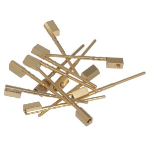 Precision CNC Brass Contact Pins | Custom Machined Parts for Electronics Connectors