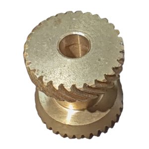 Custom CNC Machined Brass Compound Gear Shaft Straight Bevel Gear and Helical Gear Assembly