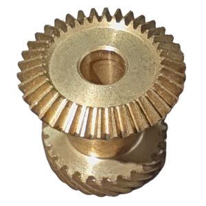 Custom CNC Machined Brass Compound Gear Shaft Straight Bevel Gear and Helical Gear Assembly