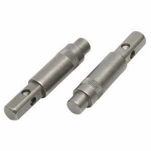 CNC Machined Quick Change Drive Shaft with Knurling & Cross Hole for Fixture Tooling (Stainless Steel)