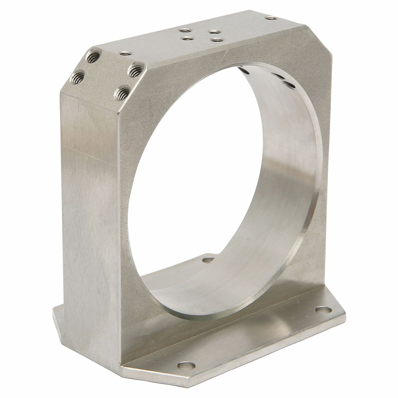 Precision CNC Machined Aluminum Bearing Housing with Flanged Base for Motor and Shaft Support - Image 2