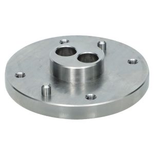 Custom CNC Machining Stainless Steel Dual-Port Interface Flange Plate for Hydraulic / Fluid Equipment