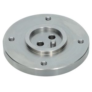 Custom CNC Machining Stainless Steel Dual-Port Interface Flange Plate for Hydraulic / Fluid Equipment