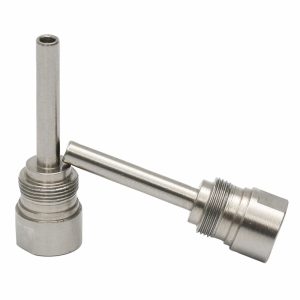 CNC Machined Stainless Steel Threaded Probe Tube / Thermowell Housing