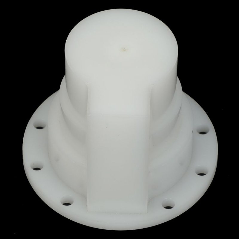 Precision CNC Machined PTFE Flanged Fluid Housing for Semiconductor Systems - Image 4