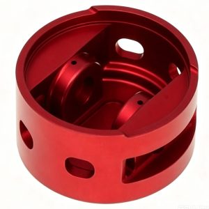 CNC Machined Red Anodized Aluminum 6061 Brushless Motor Housing / Rotor Bell for RC Hobby & UAV Lightweight Applications