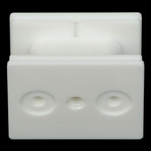 Precision CNC Machined POM U-Shaped Clamping Slider with Central Threaded Hole for Guide Rail Adjustment