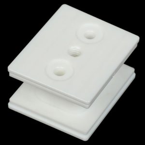 Precision CNC Machined POM U-Shaped Clamping Slider with Central Threaded Hole for Guide Rail Adjustment