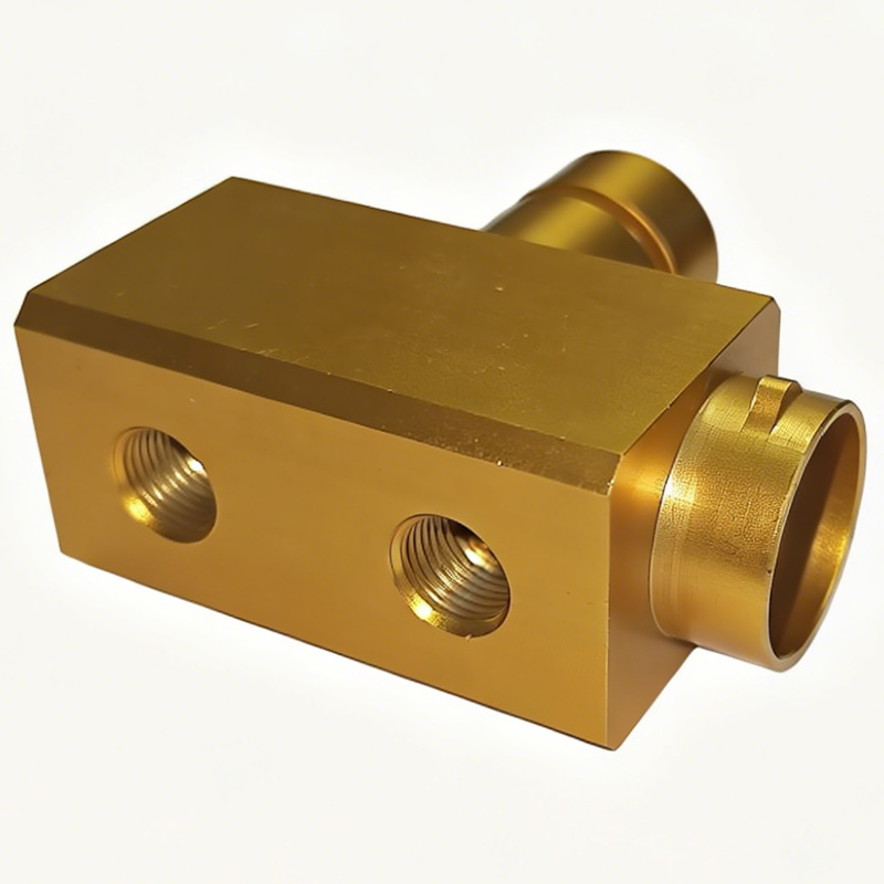 Precision CNC Machined Anodized Aluminum Pneumatic Manifold Valve Block - Image 2