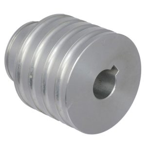 Custom CNC Machined Aluminum Step Pulley / Multi-groove V-belt Pulley with Keyway for Machine Tool Transmission