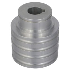 Custom CNC Machined Aluminum Step Pulley / Multi-groove V-belt Pulley with Keyway for Machine Tool Transmission