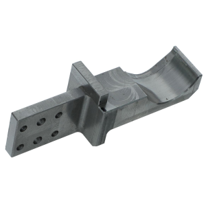 OEM CNC Machined Steel Support Bracket with Saddle Curve and Sensor Mounting Ears for Textile Embroidery Machine
