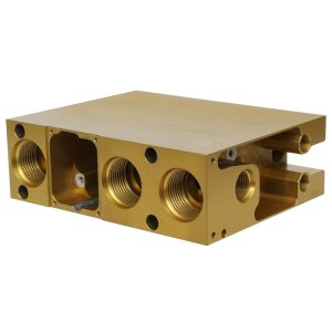 Custom CNC Machined Aluminum Oil Cooler Adapter Block for Automotive Engine Oil Systems