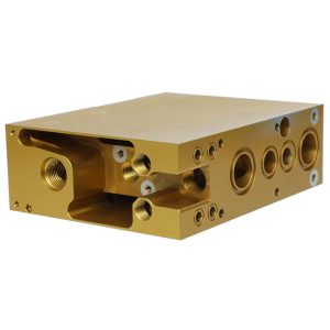 Custom CNC Machined Aluminum Oil Cooler Adapter Block for Automotive Engine Oil Systems