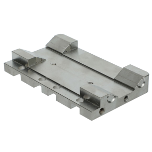 Precision CNC Machined Stainless Steel Fixture Base Plate with Locating Blocks and Guide Slots for Automation Equipment