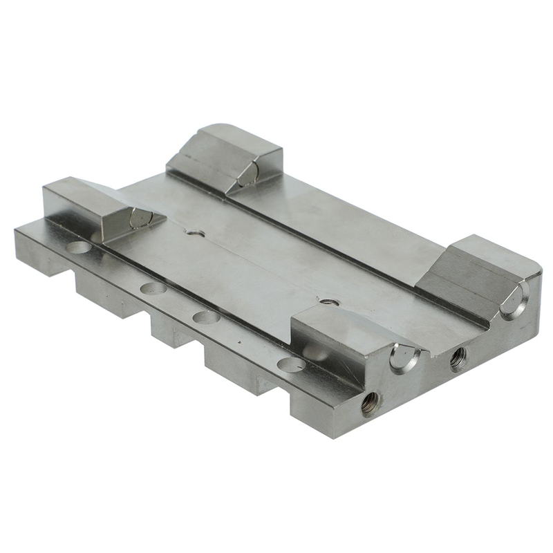 Precision CNC Machined Stainless Steel Fixture Base Plate with Locating Blocks and Guide Slots for Automation Equipment